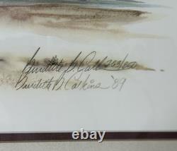 Two Sentinels, North Dakota Artist, Burt Calkins, 1989, Signed, & Framed