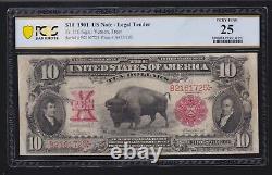US 1901 $10 Bison Legal Tender FR 116 PCGS 25 VF (725)