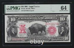 US 1901 $10 Bison Legal Tender FR 121 PMG 64 V Ch CU (272)