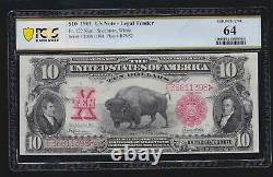 US 1901 $10 Bison Legal Tender FR 122 PCGS 64 V Ch CU (398)