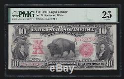 US 1901 $10 Bison Legal Tender FR 122 PMG 25 VF (358)