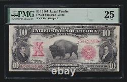 US 1901 $10 Bison Legal Tender FR 122 PMG 25 VF (469)