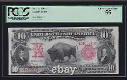 US 1901 $10 Bison Legal Tender Lyon/Roberts FR 114 PCGS 55 AU (517)