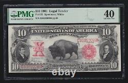 US 1901 $10 Bison Legal Tender Mule FR 122m PMG 40 XF (088)
