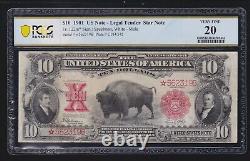 US 1901 $10 Bison Legal Tender Mule STAR NOTE FR 122m PCGS 20 VF (319)