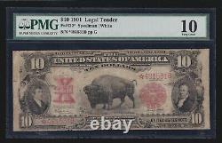 US 1901 $10 Bison Legal Tender STAR Note FR 122 PMG 10 VG (531)