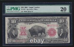 US 1901 $10 Bison Legal Tender STAR Note FR 122 PMG 20 VF (011)
