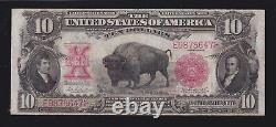 US 1901 $10 Legal Tender Bison Parker/Burke FR 119 VF (647)