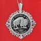 US 2005 Jefferson Nickel Solid 925 Sterling Silver Necklace NEW American Bison