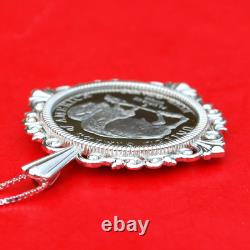 US 2005 Jefferson Nickel Solid 925 Sterling Silver Necklace NEW American Bison