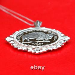 US 2005 Jefferson Nickel Solid 925 Sterling Silver Necklace NEW American Bison