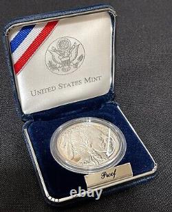 US American Buffalo Proof Silver Dollar $1 Coin 2001-P Mint COA (bison)