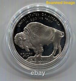 US American Buffalo Proof Silver Dollar $1 Coin 2001-P Mint COA (bison)