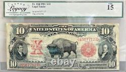 USA 1901 $10 Popular Bison Note Legacy Currency F-15