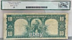 USA 1901 $10 Popular Bison Note Legacy Currency F-15