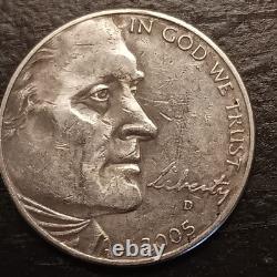 USA 5 Cents, Bicentenary Of Lewis And Clark Expedition-Bison, 2005-D rare error