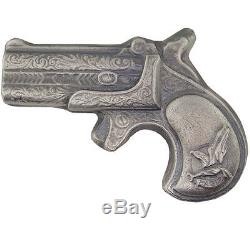 USA Made 7 oz. 999 Silver Bison Bullion Mint Derringer American AG-47 Pistol Bar