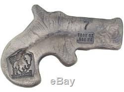 USA Made 7 oz. 999 Silver Bison Bullion Mint Derringer American AG-47 Pistol Bar