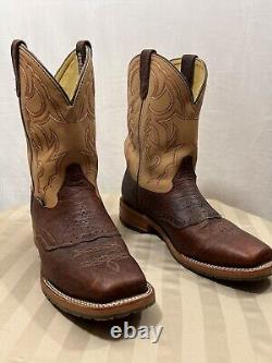USA Made Dh4305 Double H Ice Briar Bison Square Toe Cowboy Boots Sz 12 2e