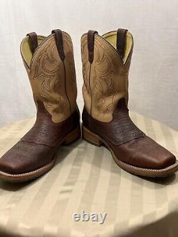 USA Made Dh4305 Double H Ice Briar Bison Square Toe Cowboy Boots Sz 12 2e