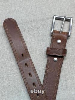USA made HANKS BELTS montana 36 bison belt 100 YEAR brown WESTERN cowboy brown