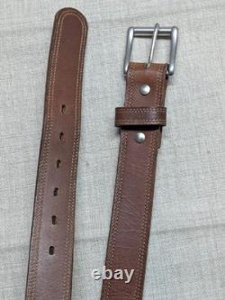 USA made HANKS BELTS montana 36 bison belt 100 YEAR brown WESTERN cowboy brown