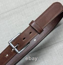 USA made HANKS BELTS montana 36 bison belt 100 YEAR brown WESTERN cowboy brown
