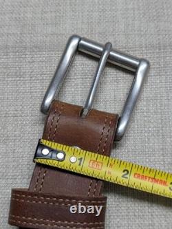 USA made HANKS BELTS montana 36 bison belt 100 YEAR brown WESTERN cowboy brown