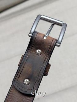 USA made HANKS BELTS montana 38 bison belt 100 YEAR black WESTERN cowboy brown