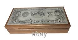 Unique 1901 10 Dollar U S Note Bison Buffalo Bill Metal Engraved Note Wood Box