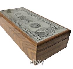 Unique 1901 10 Dollar U S Note Bison Buffalo Bill Metal Engraved Note Wood Box