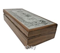 Unique 1901 10 Dollar U S Note Bison Buffalo Bill Metal Engraved Note Wood Box