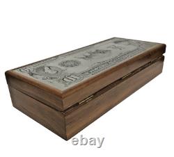 Unique 1901 10 Dollar U S Note Bison Buffalo Bill Metal Engraved Note Wood Box