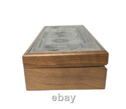 Unique 1901 10 Dollar U S Note Bison Buffalo Bill Metal Engraved Note Wood Box