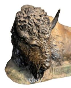 VERY RARE Limited Edition 8/20 Maryann Eikens Bronze Sculpture Reclining Bison