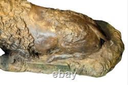 VERY RARE Limited Edition 8/20 Maryann Eikens Bronze Sculpture Reclining Bison