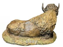 VERY RARE Limited Edition 8/20 Maryann Eikens Bronze Sculpture Reclining Bison
