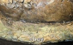 VERY RARE Limited Edition 8/20 Maryann Eikens Bronze Sculpture Reclining Bison