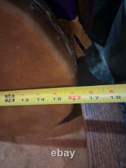 VINTAGE 1980s NATIVE AMERICAN BISON HIDE DOUBLE SIDED DRUM QUALITY