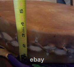 VINTAGE 1980s NATIVE AMERICAN BISON HIDE DOUBLE SIDED DRUM QUALITY
