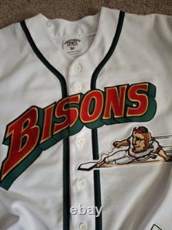 VINTAGE BUFFALO BISONS AUTHENTIC ON FIELD BASEBALL JERSEY, USA Men's Large