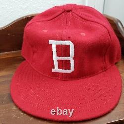 VINTAGE Buffalo Bison Hat Cap Mens 7 Ebbets City Flannels Red Wool USA New