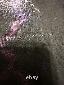 VTG 90s Black Bison Buffalo T Shirt All Over Print Lightning XXL Single Stitch