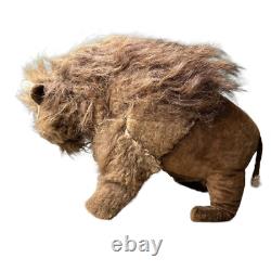 VTG Antique Buffalo Bison Plush Stuffed Animal Realistic Genuine Fur 9 Rare
