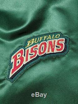 VTG Buffalo Bisons Satin Minor League Baseball Dugout Jacket Jersey Express XL