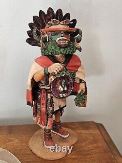 VTG Hopi RARE Kachina Mosayru BISON with gifts by Stetson Honyumptewa 10 Tall