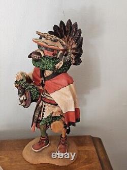 VTG Hopi RARE Kachina Mosayru BISON with gifts by Stetson Honyumptewa 10 Tall