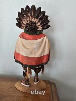 VTG Hopi RARE Kachina Mosayru BISON with gifts by Stetson Honyumptewa 10 Tall