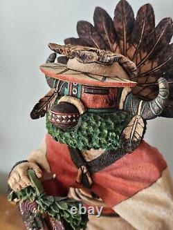 VTG Hopi RARE Kachina Mosayru BISON with gifts by Stetson Honyumptewa 10 Tall