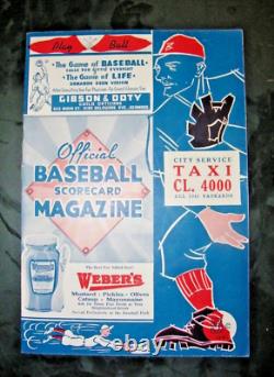 Vintage 1941 Buffalo Bisons Vs Newark Bears Baseball Program, Yankees Great Shape